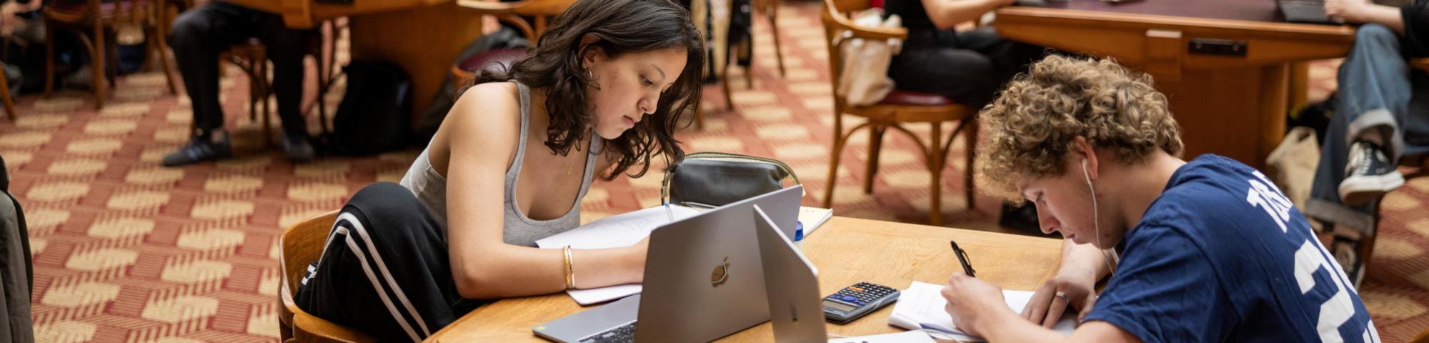 Young people studying in the Mitchell Reading Room